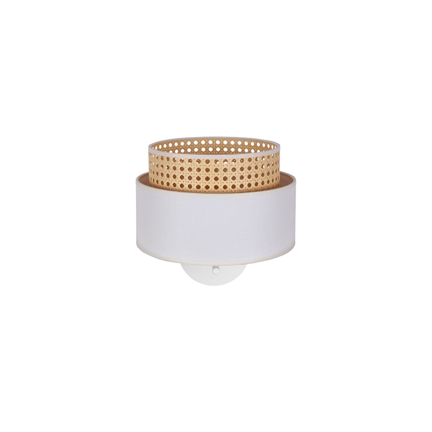 Duolla - Zidna lampa BOHO 1xE27/15W/230V krem/bijela/ratan