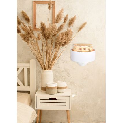 Duolla - Zidna lampa BOHO 1xE27/15W/230V krem/bijela/ratana