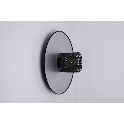 Duolla - Zidna svjetiljka TOKYO RATTAN 1xE27/15W/230V pr. 50 cm srebrna/crna