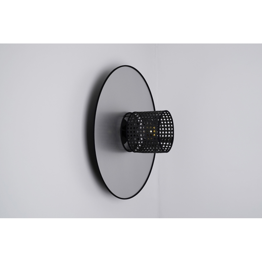 Duolla - Zidna svjetiljka TOKYO RATTAN 1xE27/15W/230V pr. 50 cm srebrna/crna
