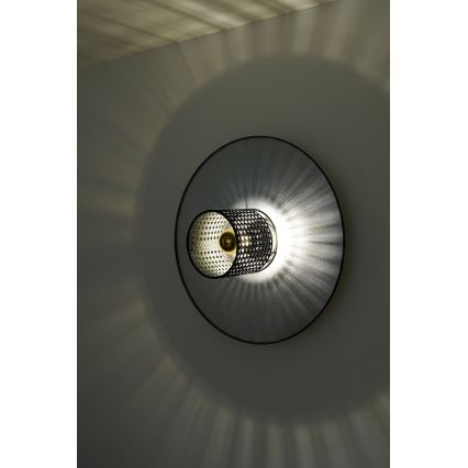Duolla - Zidna svjetiljka TOKYO RATTAN 1xE27/15W/230V pr. 50 cm srebrna/crna