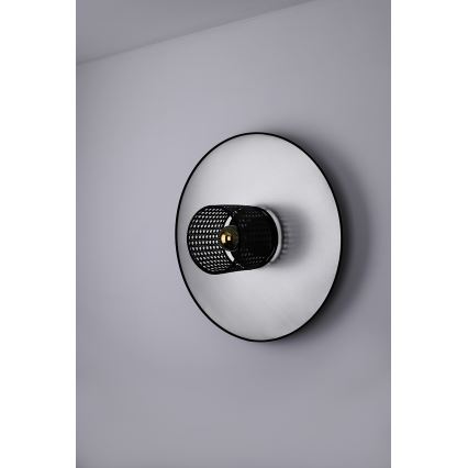 Duolla - Zidna svjetiljka TOKYO RATTAN 1xE27/15W/230V pr. 50 cm srebrna/crna