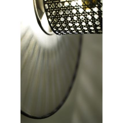 Duolla - Zidna svjetiljka TOKYO RATTAN 1xE27/15W/230V pr. 50 cm srebrna/crna