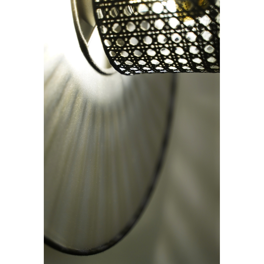Duolla - Zidna svjetiljka TOKYO RATTAN 1xE27/15W/230V pr. 50 cm srebrna/crna