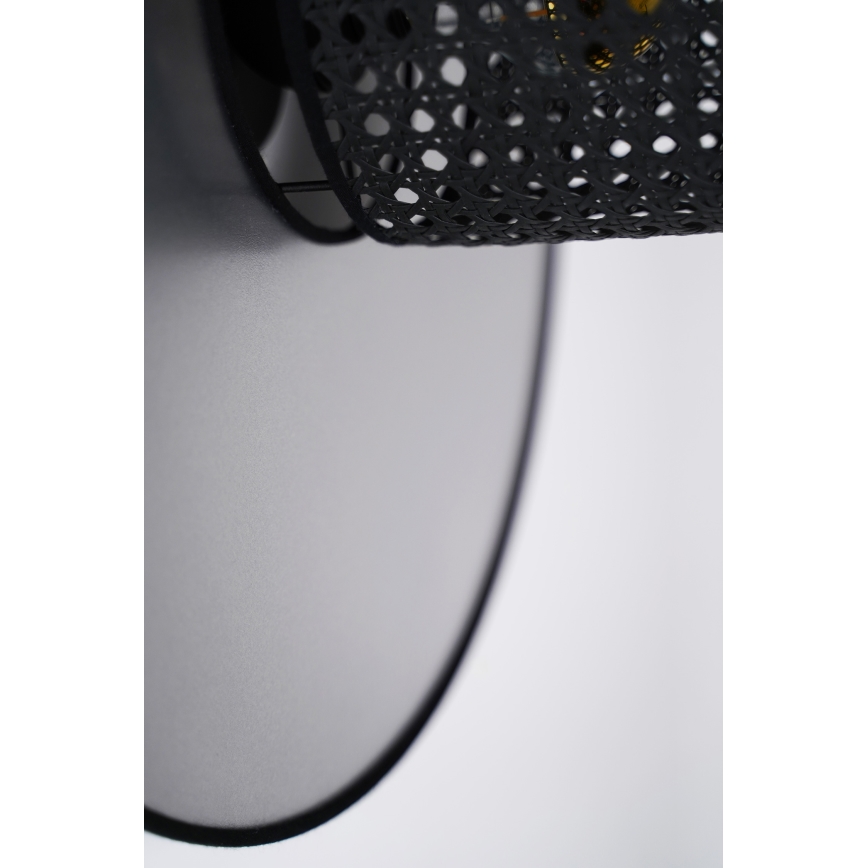 Duolla - Zidna svjetiljka TOKYO RATTAN 1xE27/15W/230V pr. 50 cm srebrna/crna