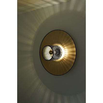 Duolla - Zidna svjetiljka TOKYO RATTAN 1xE27/15W/230V pr. 50 cm zlatna/crna