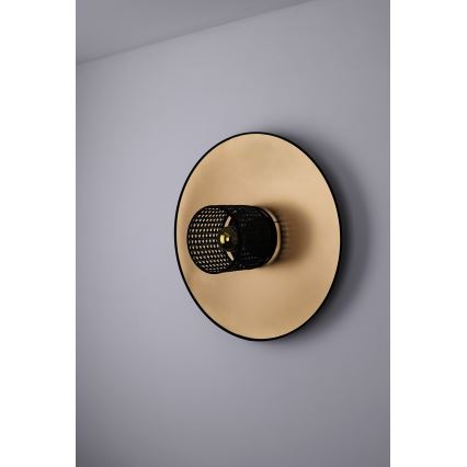 Duolla - Zidna svjetiljka TOKYO RATTAN 1xE27/15W/230V pr. 50 cm zlatna/crna
