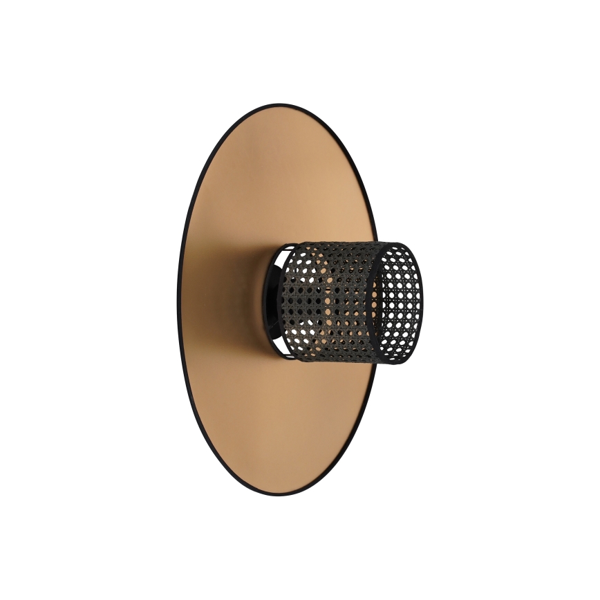 Duolla - Zidna svjetiljka TOKYO RATTAN 1xE27/15W/230V pr. 50 cm zlatna/crna