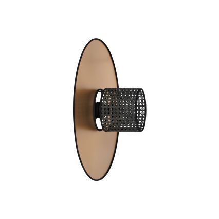 Duolla - Zidna svjetiljka TOKYO RATTAN 1xE27/15W/230V pr. 50 cm zlatna/crna