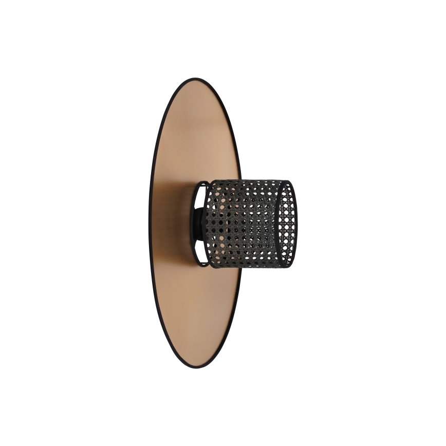 Duolla - Zidna svjetiljka TOKYO RATTAN 1xE27/15W/230V pr. 50 cm zlatna/crna
