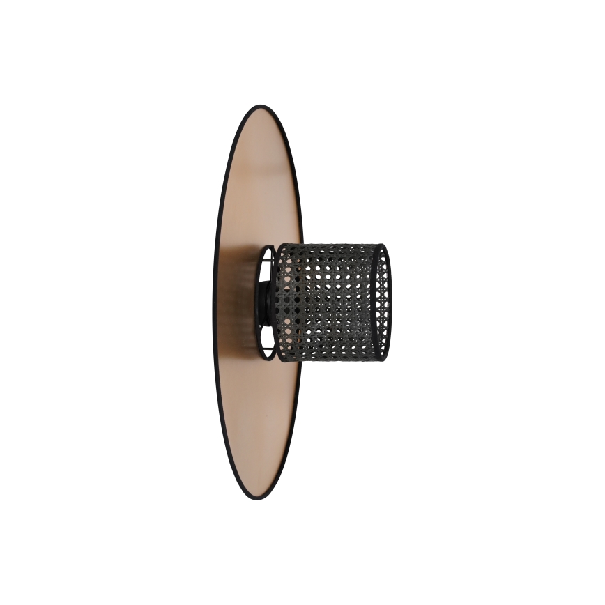 Duolla - Zidna svjetiljka TOKYO RATTAN 1xE27/15W/230V pr. 50 cm zlatna/crna