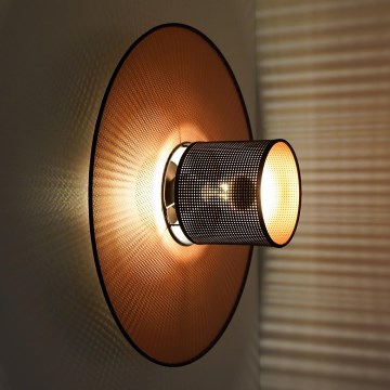 Duolla - Zidna svjetiljka TOKYO SHINY 1xE27/15W/230V pr. 50 cm bakrena/crna