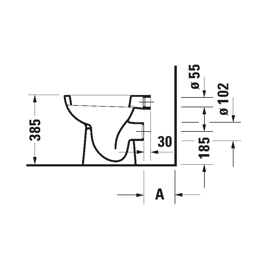 Duravit 21080900002 - Podna WC školjka D-CODE keramika/sjajna bijela