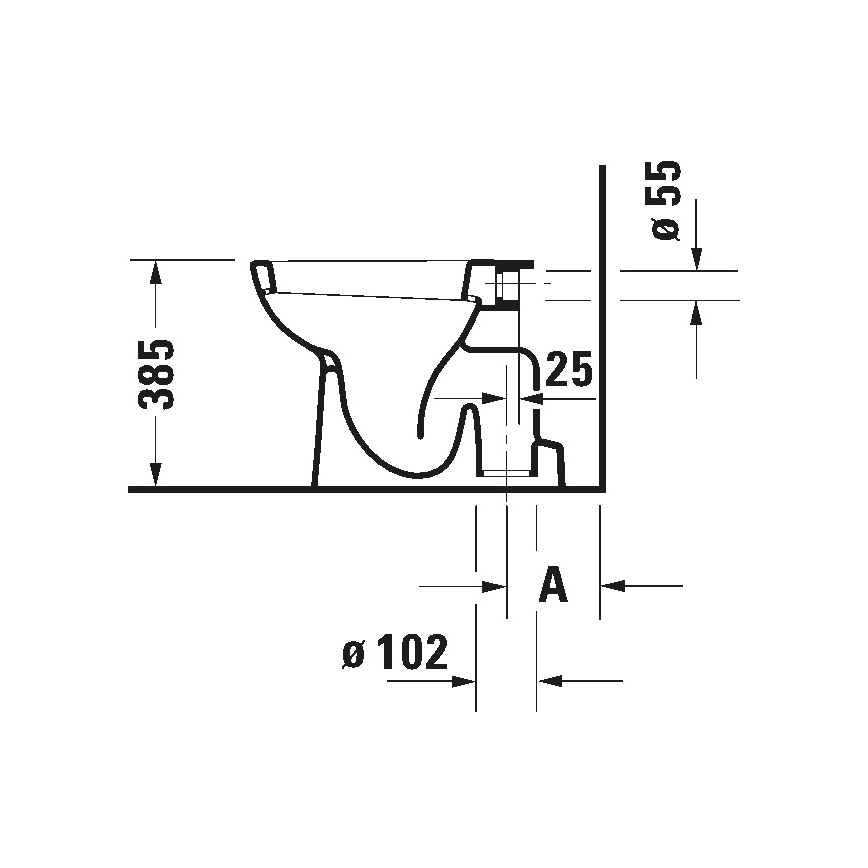 Duravit 21100100002 - Stojeći WC D-CODE keramika/sjajna bijela