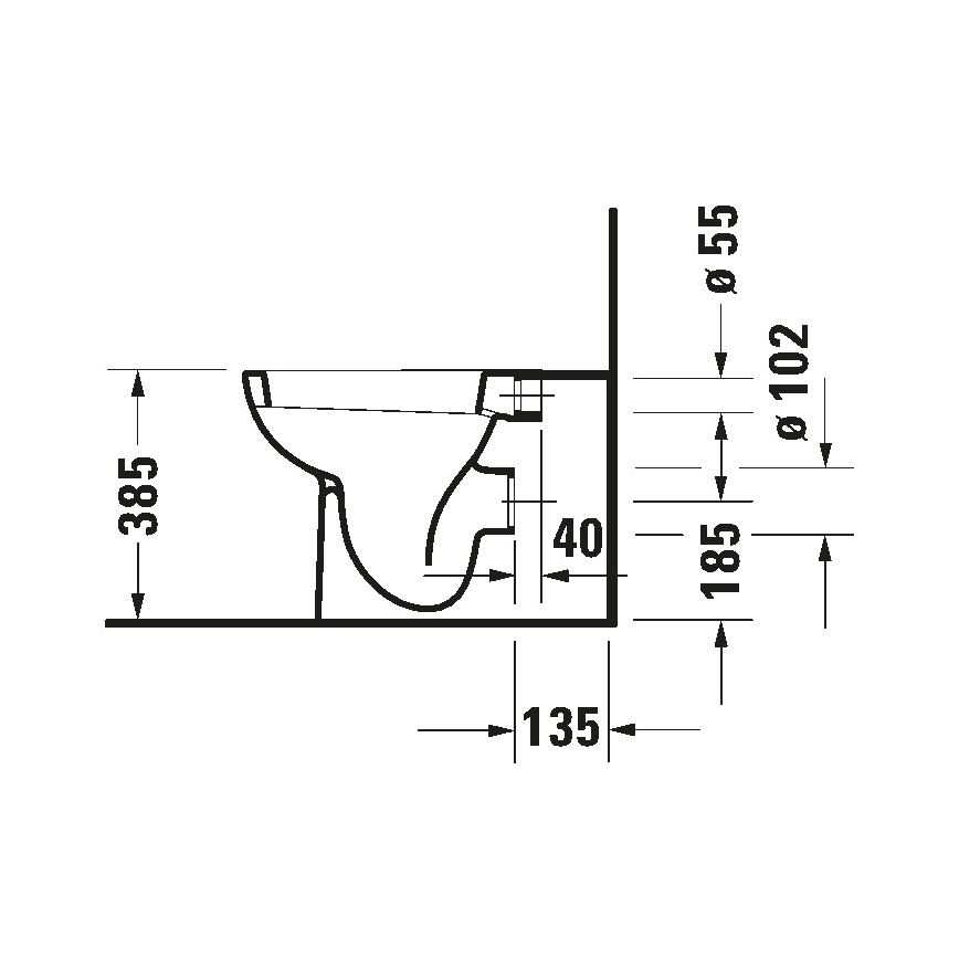 Duravit 21150900002 - Podna WC školjka D-CODE, keramika/visoki sjaj bijela