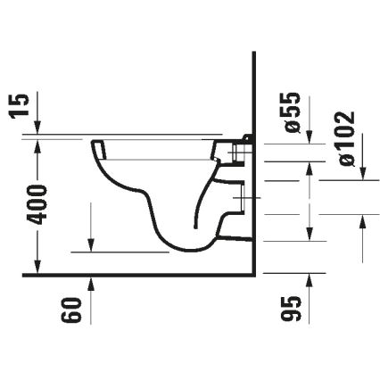 Duravit 22110900002 - Zidna WC školjka D-CODE, keramika/sjajna bijela