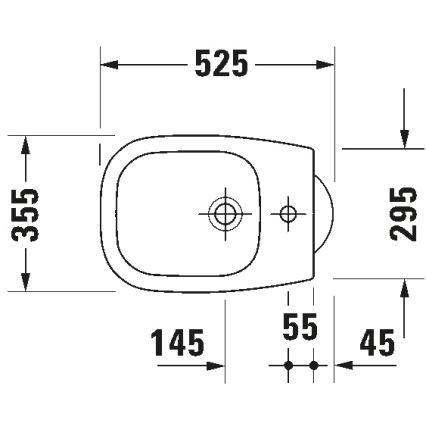 Duravit 22371000002 - Samostojeći bide D-CODE 35,5x52,5 cm keramika/sjajna bijela