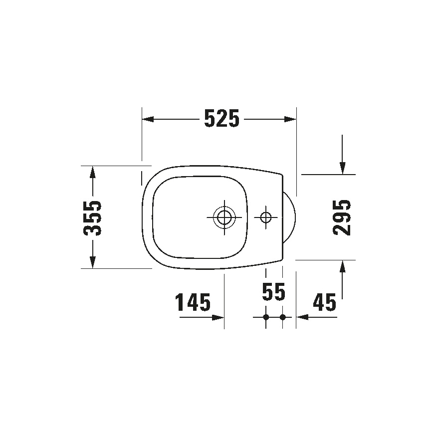 Duravit 22371000002 - Samostojeći bide D-CODE 35,5x52,5 cm keramika/sjajna bijela