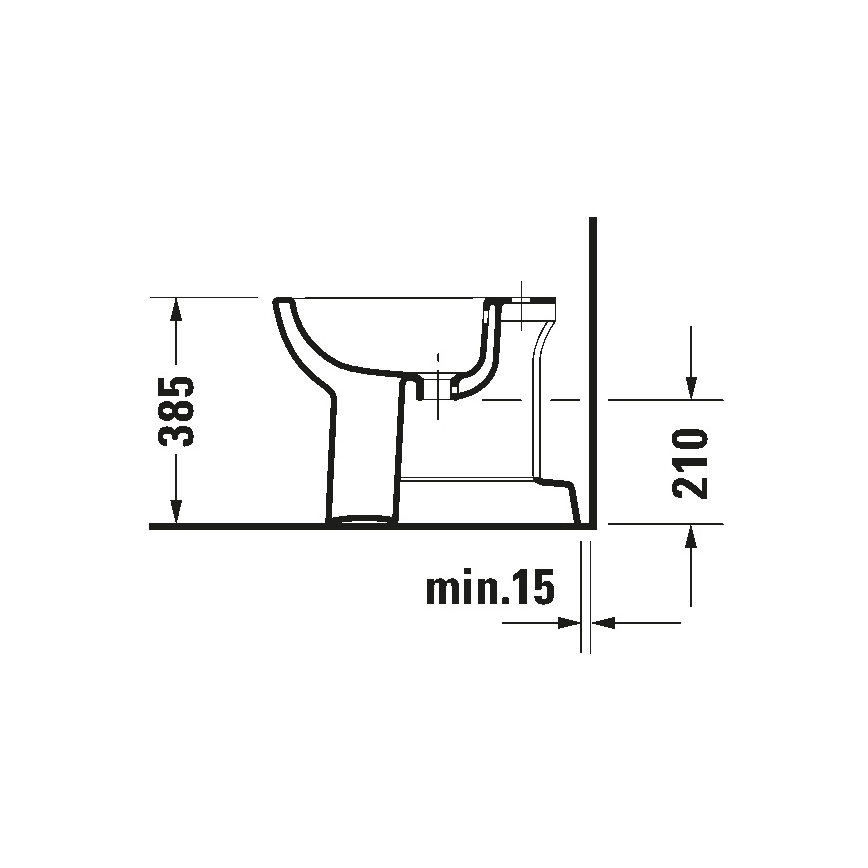 Duravit 22371000002 - Samostojeći bide D-CODE 35,5x52,5 cm keramika/sjajna bijela