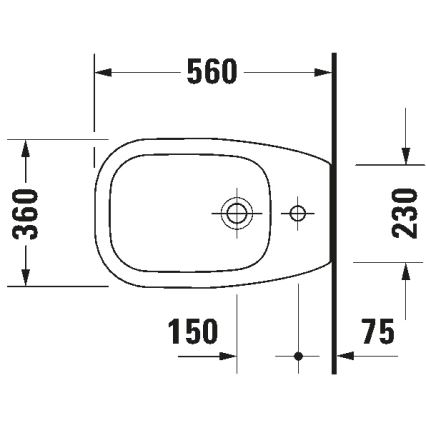 Duravit 22411000002 - Samostojeći bide D-CODE 35,5x52,5 cm keramika/sjajna bijela