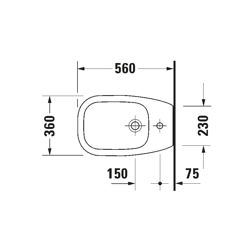 Duravit 22411000002 - Samostojeći bide D-CODE 35,5x52,5 cm keramika/sjajna bijela