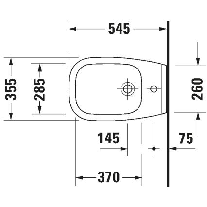 Duravit 22571500002 - Zidni bide D-CODE keramika/sjajna bijela