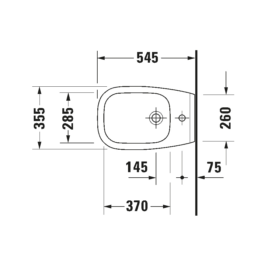 Duravit 22571500002 - Zidni bide D-CODE keramika/sjajna bijela