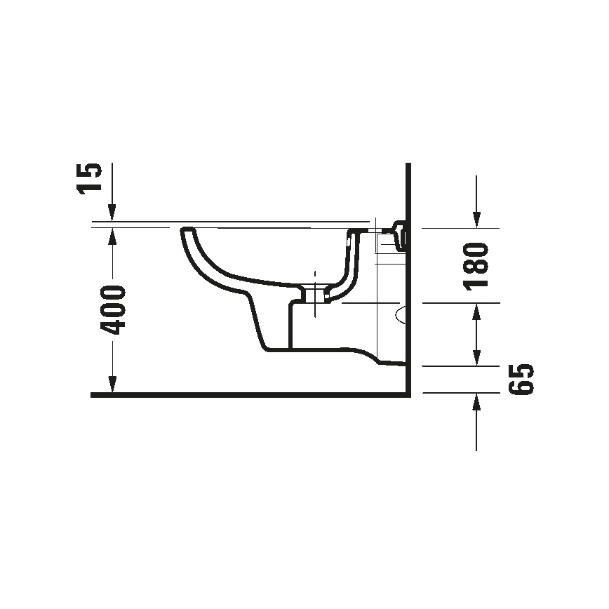 Duravit 22571500002 - Zidni bide D-CODE keramika/sjajna bijela