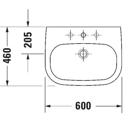 Duravit 23106000002 - Zidni umivaonik D-CODE 60x46 cm keramika/sjajna bijela