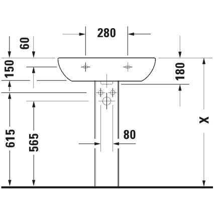Duravit 23106500002 - Zidni umivaonik D-CODE 65x50 cm keramika/sjajna bijela