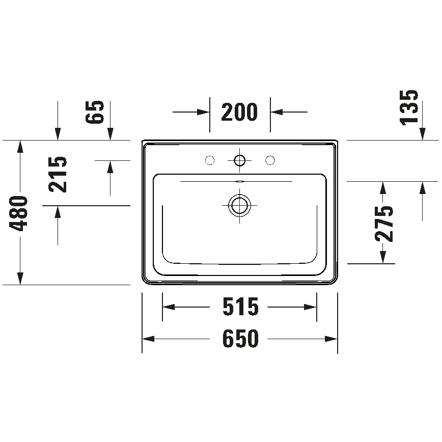 Duravit 2367650060 - Zidni umivaonik D-NEO 65x48 cm keramika/sjajna bijela
