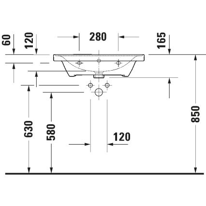 Duravit 2367650060 - Zidni umivaonik D-NEO 65x48 cm keramika/sjajna bijela
