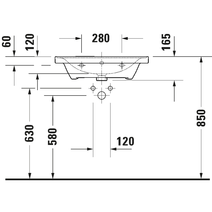 Duravit 2367650060 - Zidni umivaonik D-NEO 65x48 cm keramika/sjajna bijela