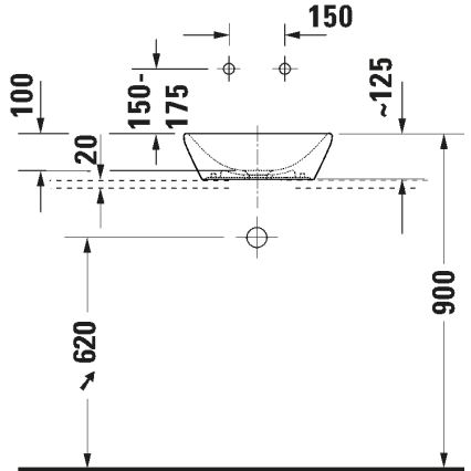Duravit 2397400070 - Umivaonik na ploču D-NEO 40x40 cm keramika/sjajna bijela
