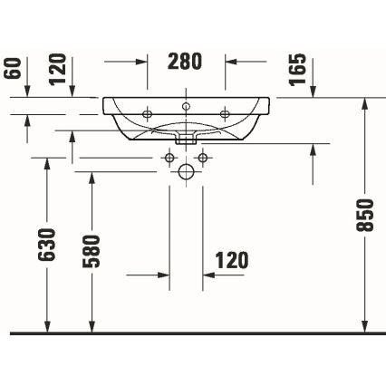 Duravit 23986000002 - Zidni umivaonik D-CODE 60 x 46 cm keramika/sjajna bijela
