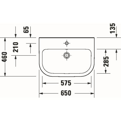 Duravit 23986500002 - Zidni umivaonik D-CODE 65x46 cm keramika/sjajna bijela