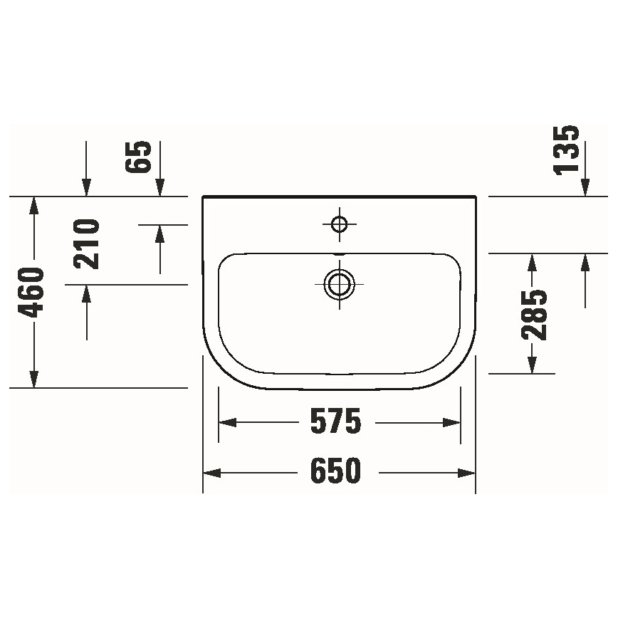 Duravit 23986500002 - Zidni umivaonik D-CODE 65x46 cm keramika/sjajna bijela