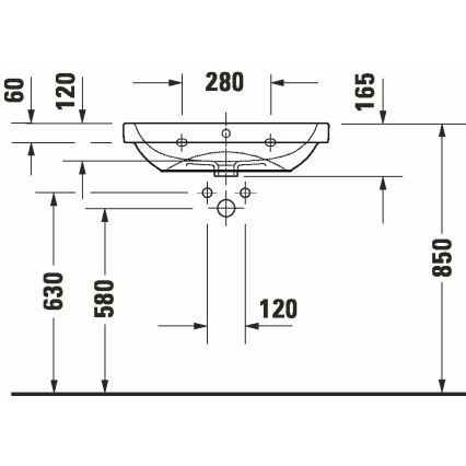 Duravit 23986500002 - Zidni umivaonik D-CODE 65x46 cm keramika/sjajna bijela