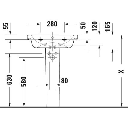 Duravit 23996000002 - Zidni umivaonik D-CODE 60x48 cm keramika/sjajna bijela