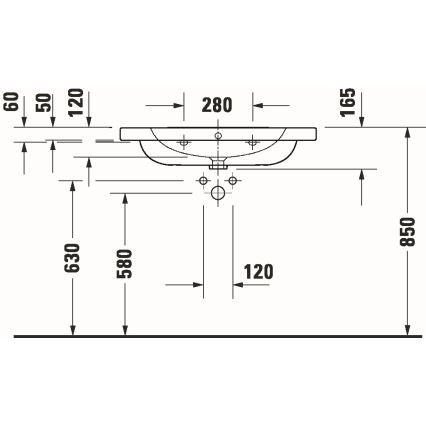Duravit 23998000002 - Zidni umivaonik D-CODE 80x48 cm keramika/sjajna bijela