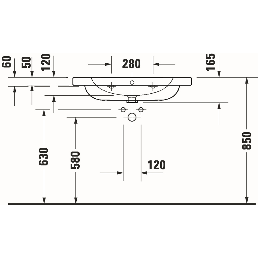 Duravit 23998000002 - Zidni umivaonik D-CODE 80x48 cm keramika/sjajna bijela