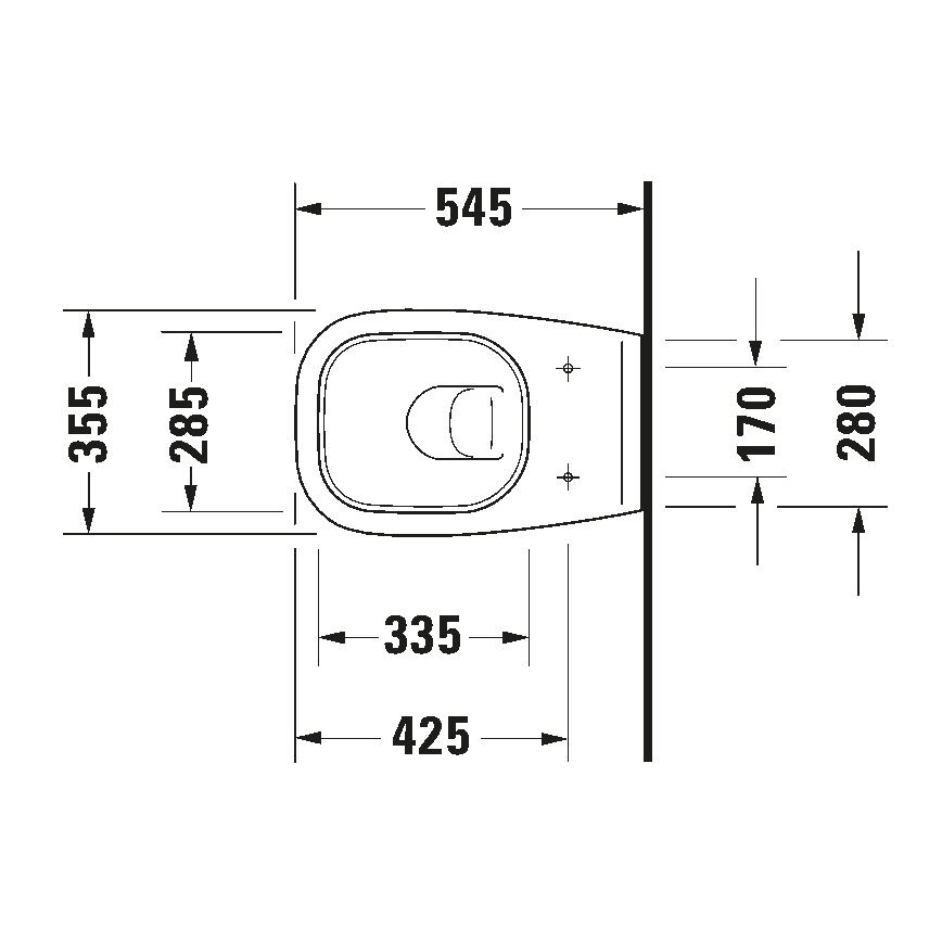 Duravit 25350900002 - Viseća WC školjka D-CODE keramika/sjajna bijela