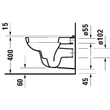 Duravit 25350900002 - Viseća WC školjka D-CODE keramika/sjajna bijela