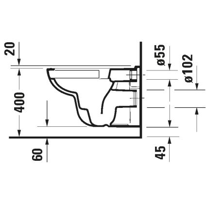 Duravit 25700920002 - Viseći Rimless WC D-CODE keramika/sjajna bijela