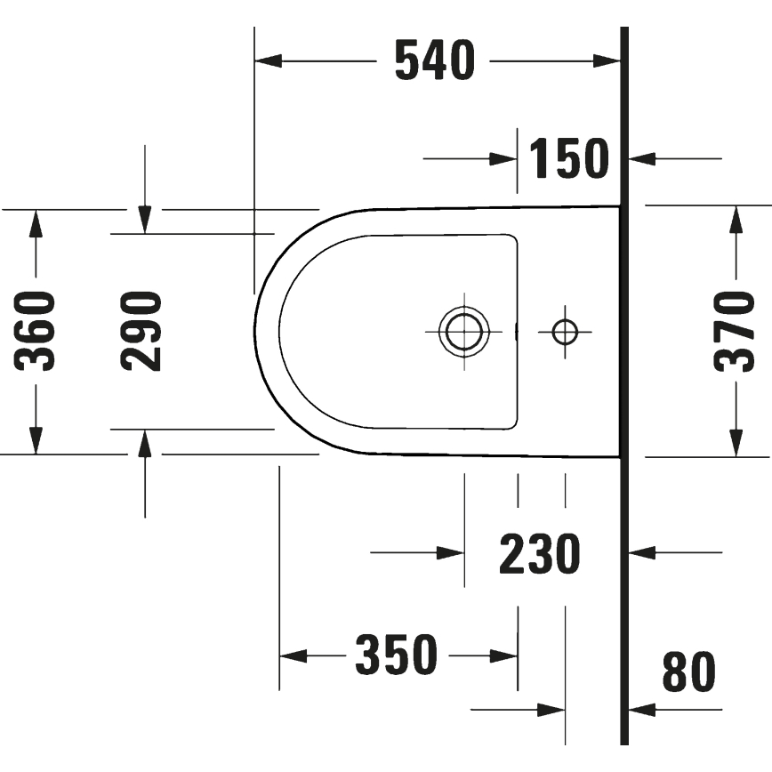 Duravit 27271500002 - Viseći bide D-CODE keramika/sjajna bijela