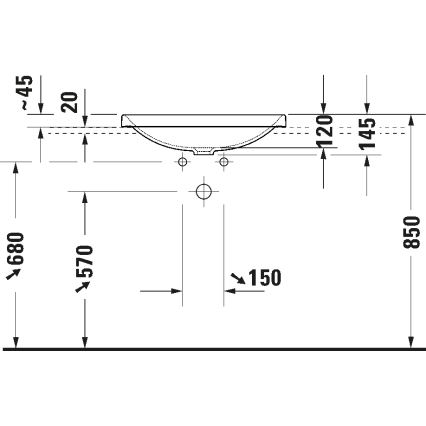 Duravit 358600079 - Ugradbeni umivaonik D-NEO 60x44 cm keramika/sjajna bijela