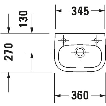 Duravit 7053600082 - Zidni umivaonik D-CODE 36x27 cm keramika/visoki sjaj bijela