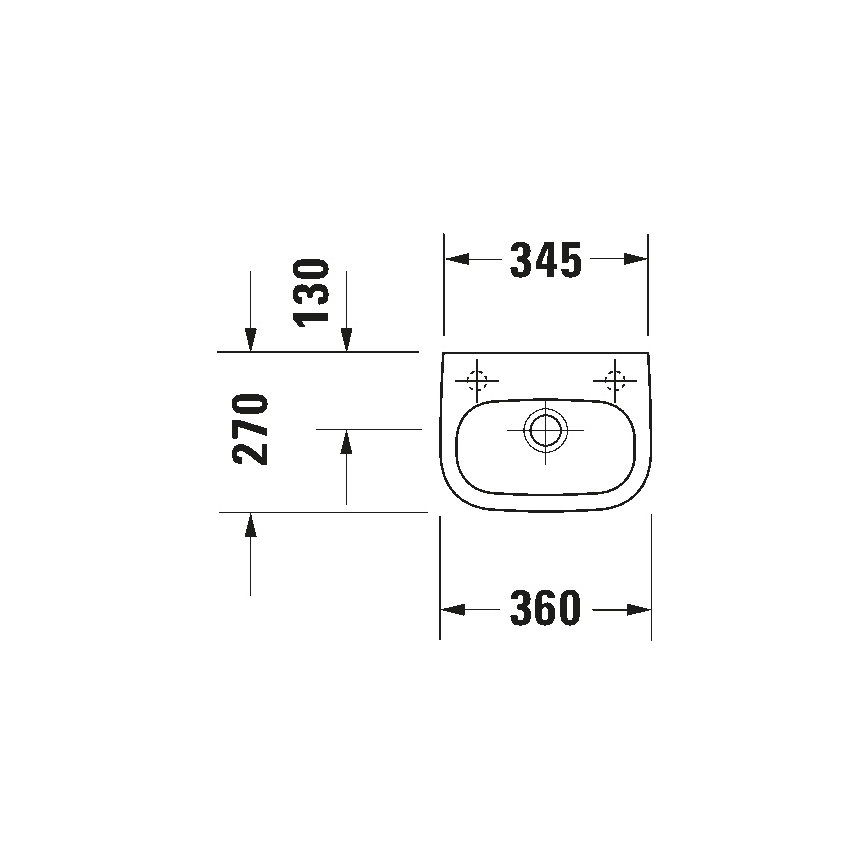 Duravit 7053600082 - Zidni umivaonik D-CODE 36x27 cm keramika/visoki sjaj bijela