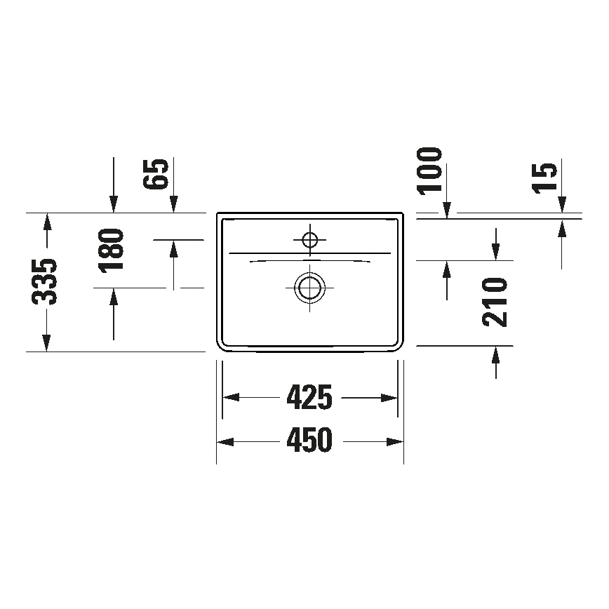 Duravit 738450041 - Zidni umivaonik D-NEO 45x33,5 cm keramika/sjajna bijela