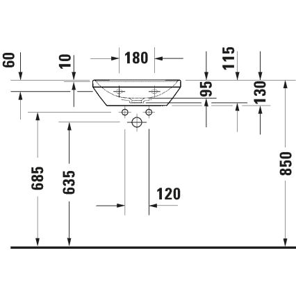 Duravit 738450041 - Zidni umivaonik D-NEO 45x33,5 cm keramika/sjajna bijela